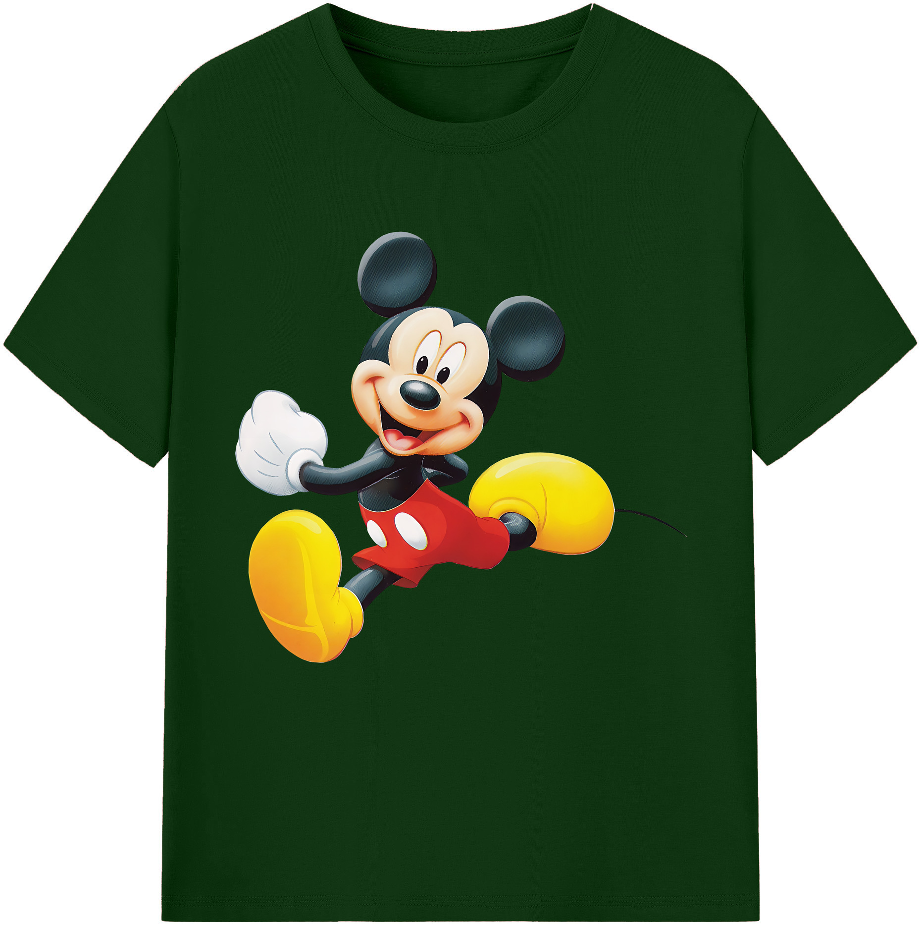 （画像用） ミッキーマウス Mickey Mouse 綿100％半袖Tシャツ（フロントプリント）